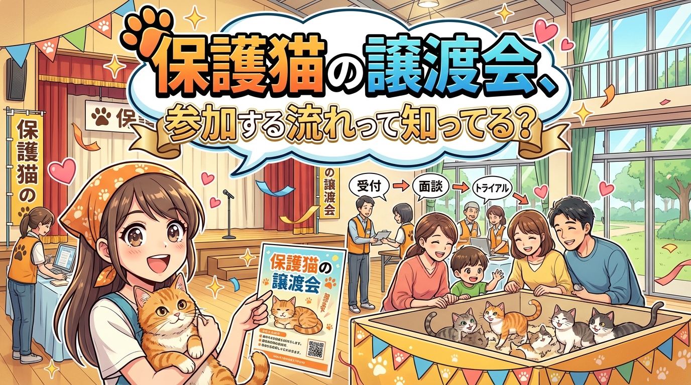 保護猫の譲渡会、参加する流れって知ってる？