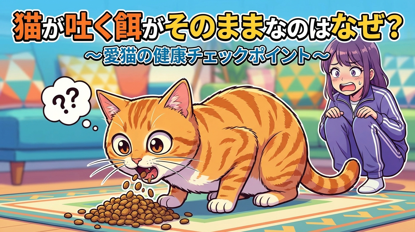 猫が吐く餌がそのままなのはなぜ？