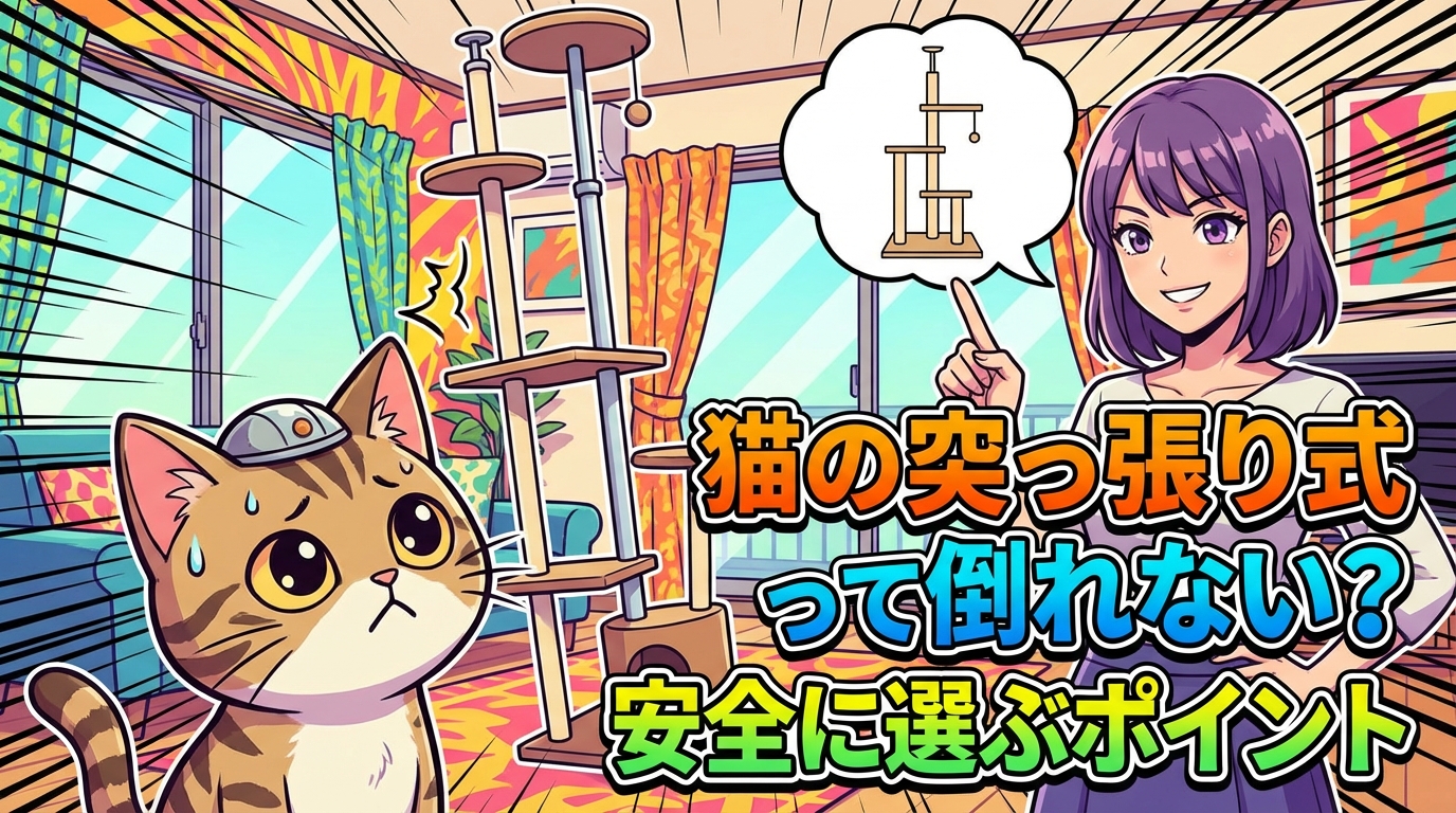 猫の突っ張り式キャットタワーって倒れない？安全に選ぶポイント