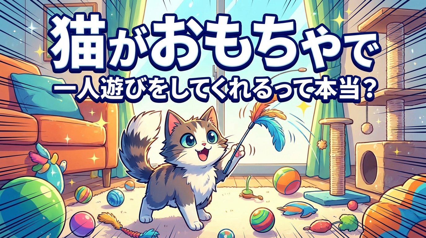 猫がおもちゃで一人遊びをしてくれるって本当？