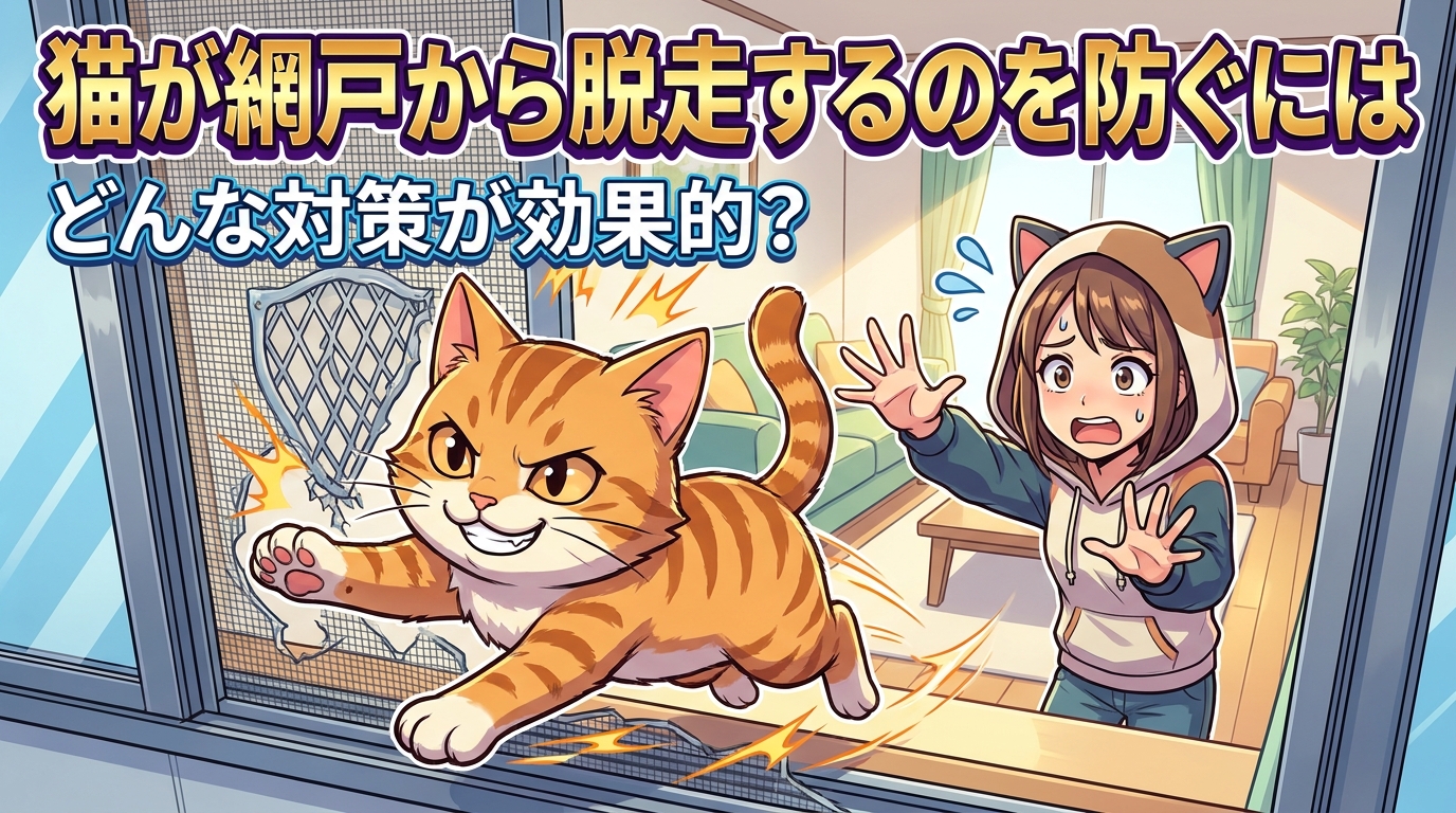 猫が網戸から脱走するのを防ぐには、どんな対策が効果的?
