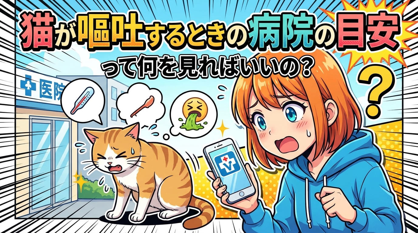 猫が嘔吐するときの病院の目安って何を見ればいいの?