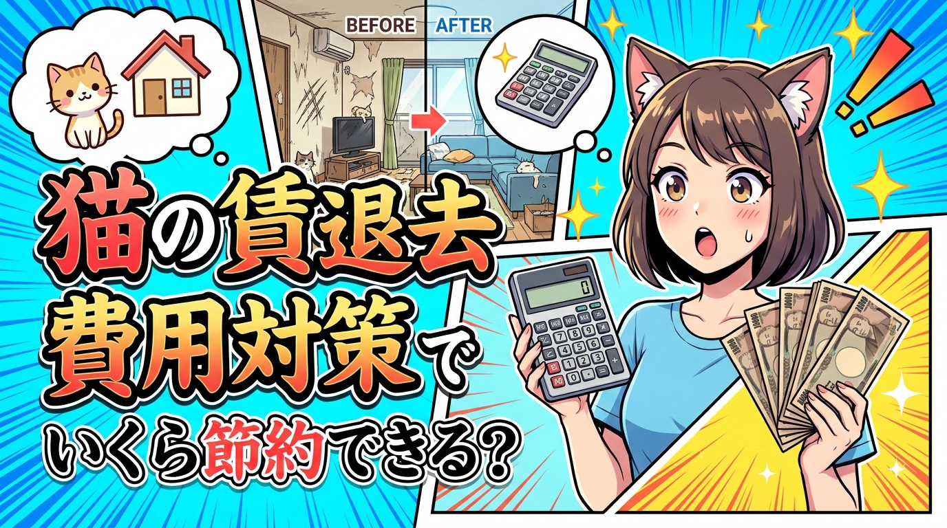 猫の賃貸退去費用対策でいくら節約できる?