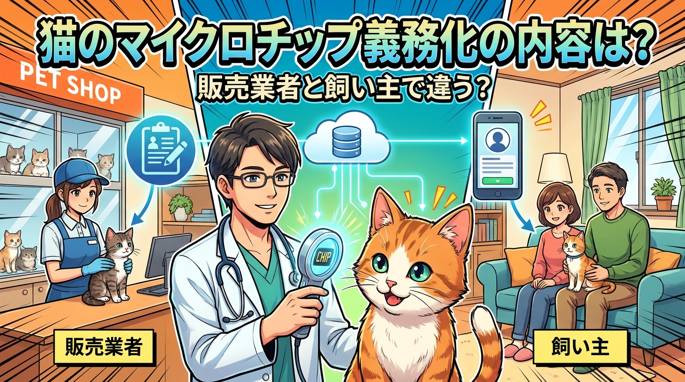 猫のマイクロチップ義務化の内容は？販売業者と飼い主で違う？