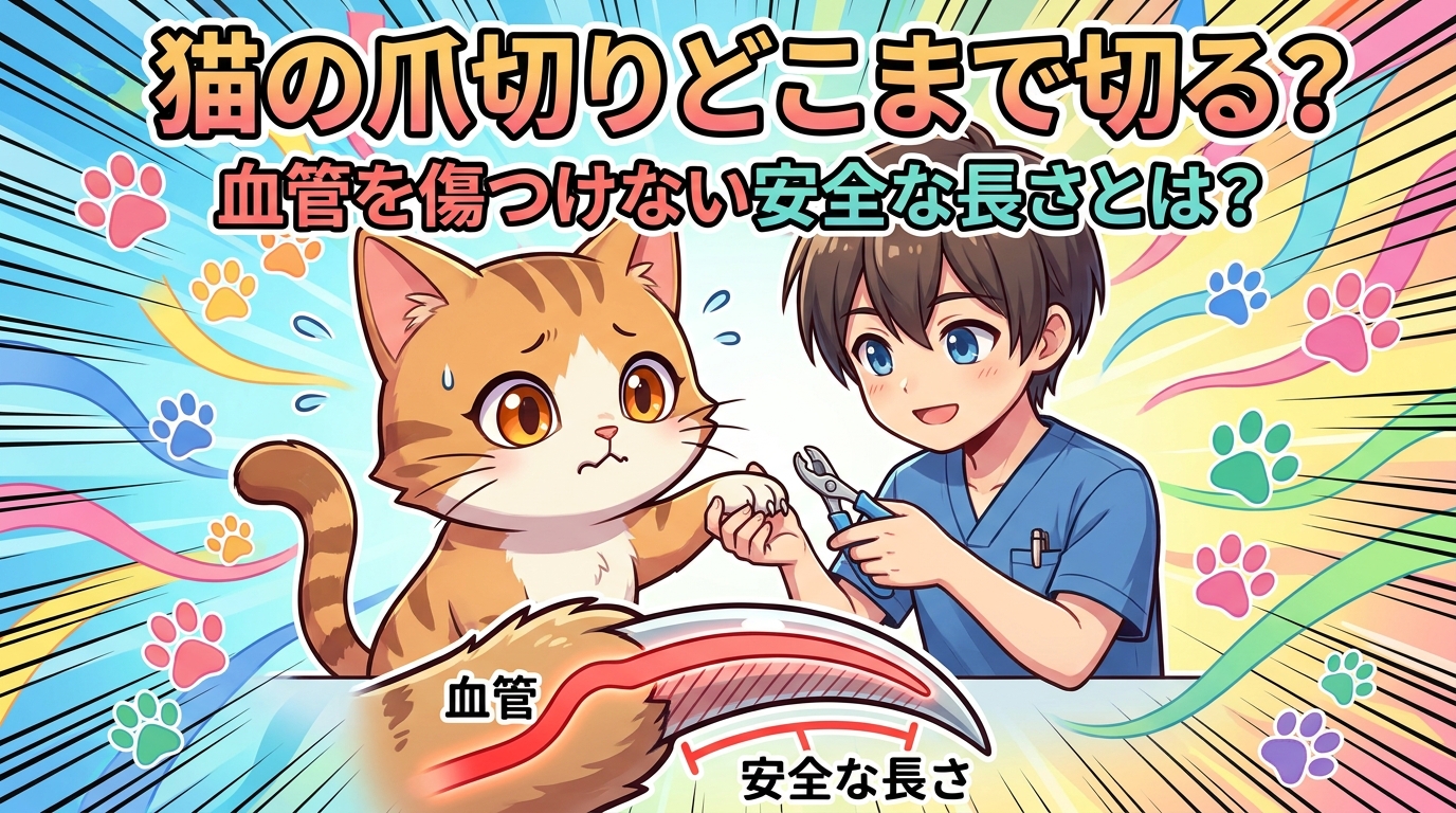猫の爪切りどこまで切る?血管を傷つけない安全な長さとは?