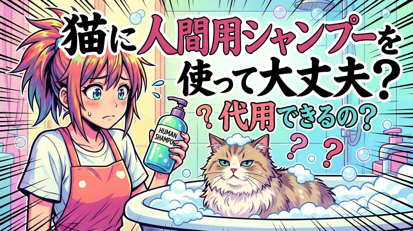 猫に人間用シャンプーを使って大丈夫?代用できるの?