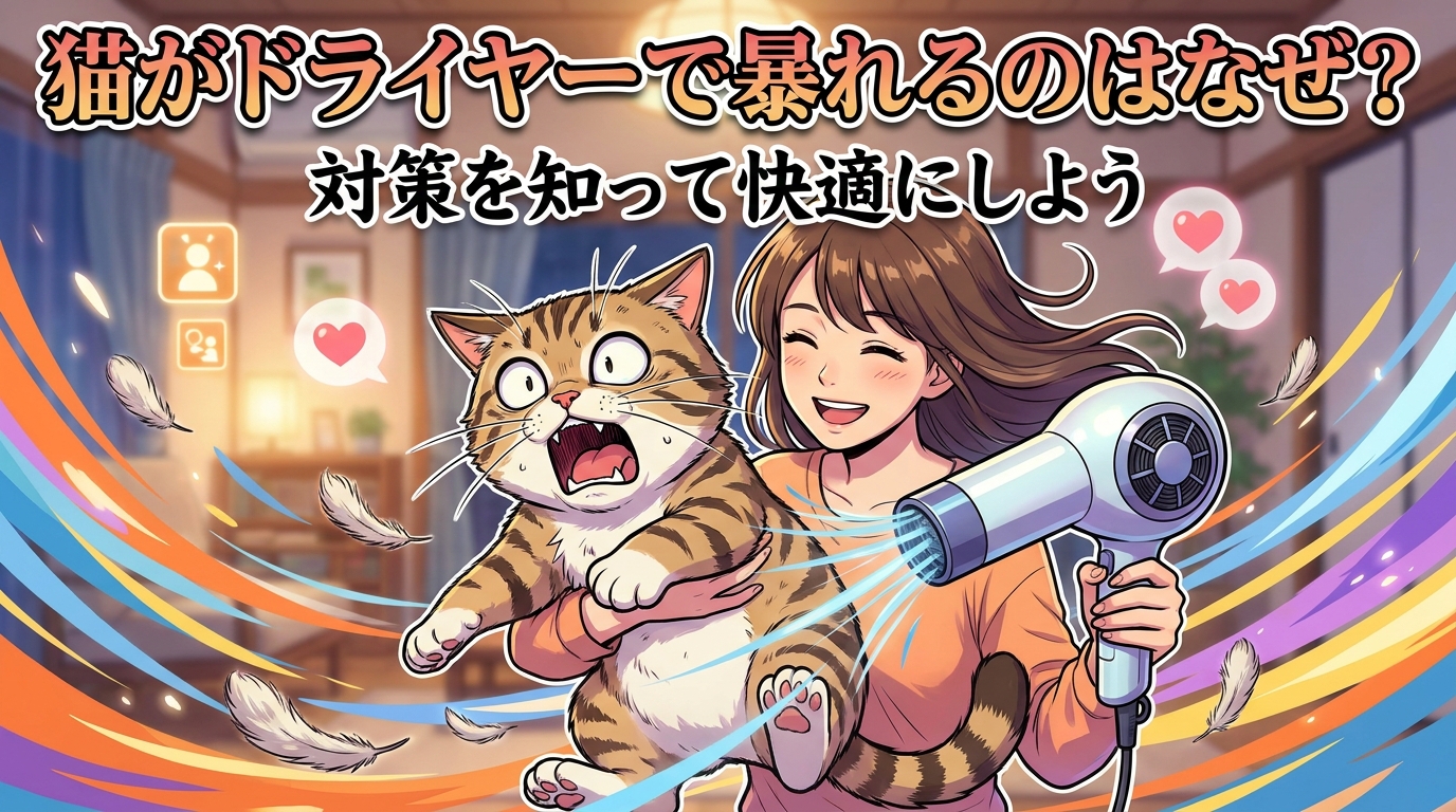 猫がドライヤーで暴れるのはなぜ?対策を知って快適にしよう