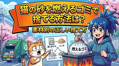 猫の砂を燃えるゴミで捨てる方法は？素材別の正しい捨て方