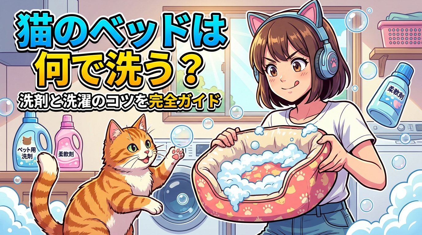 猫のベッドは何で洗う?洗剤と洗濯のコツを完全ガイド