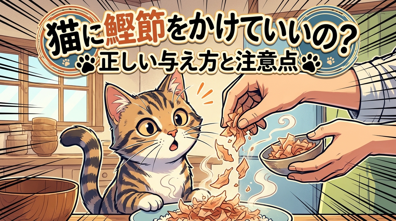猫に鰹節をかけていいの？正しい与え方と注意点