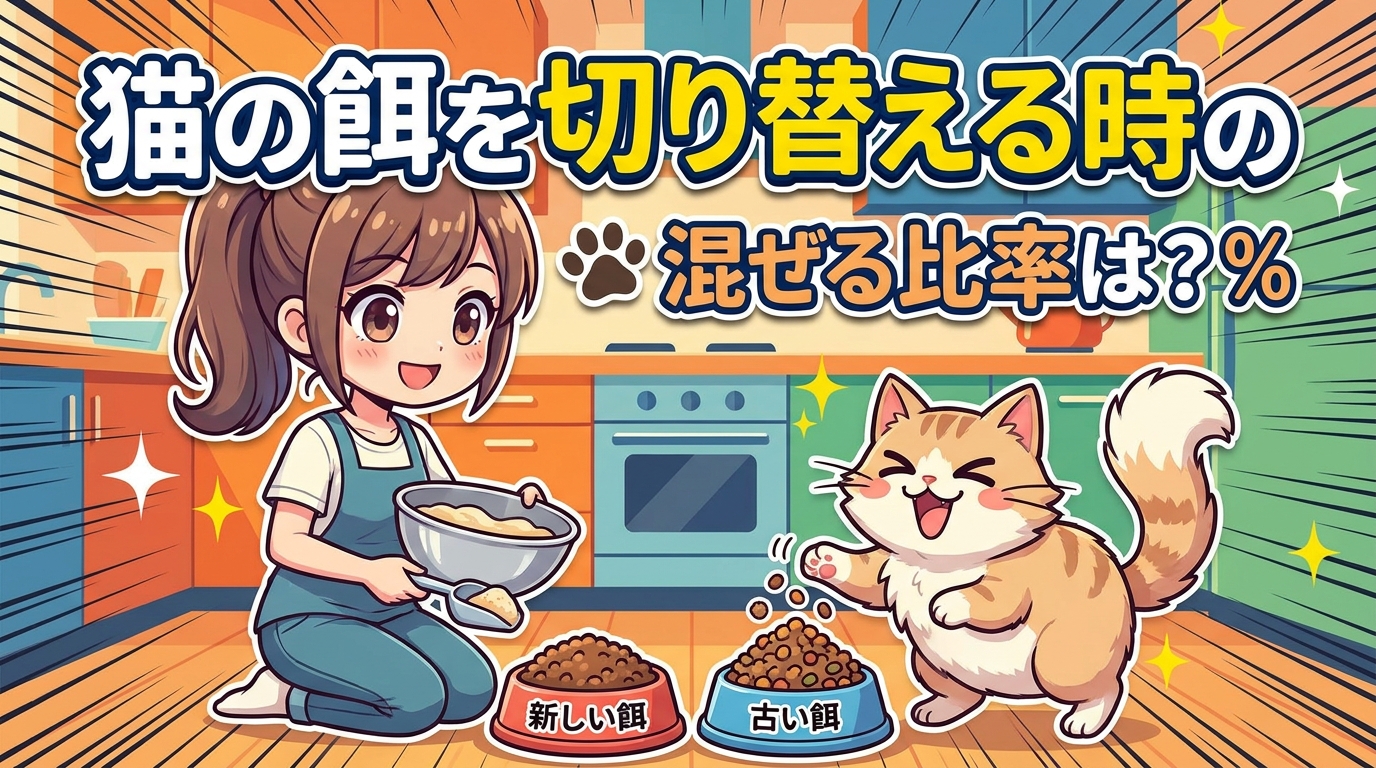 猫の餌を切り替える時の混ぜる比率は？