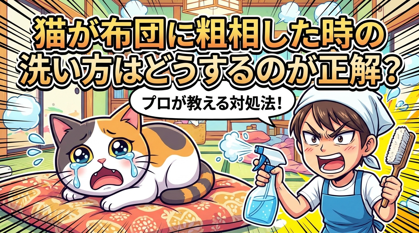 猫が布団に粗相した時の洗い方はどうするのが正解？