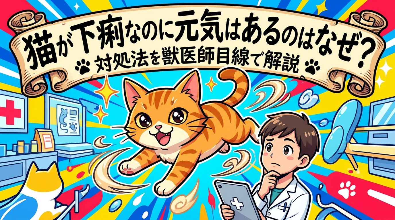 猫が下痢なのに元気はあるのはなぜ?対処法を獣医師目線で解説