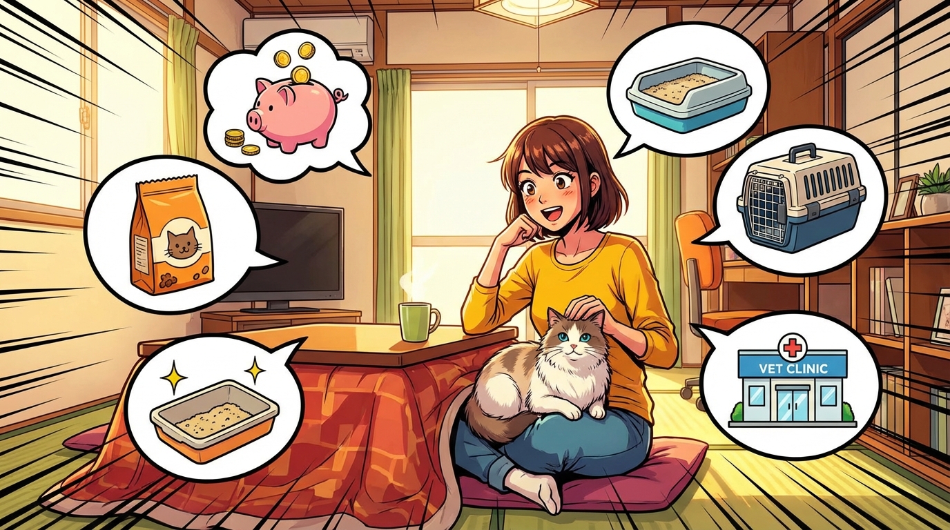 一人暮らしで猫を飼う場合の年間費用は約10万円～20万円が目安