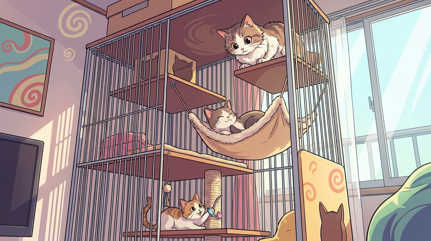 猫ちゃんが喜ぶ基本の配置は「下段・中段・上段」の使い分け！