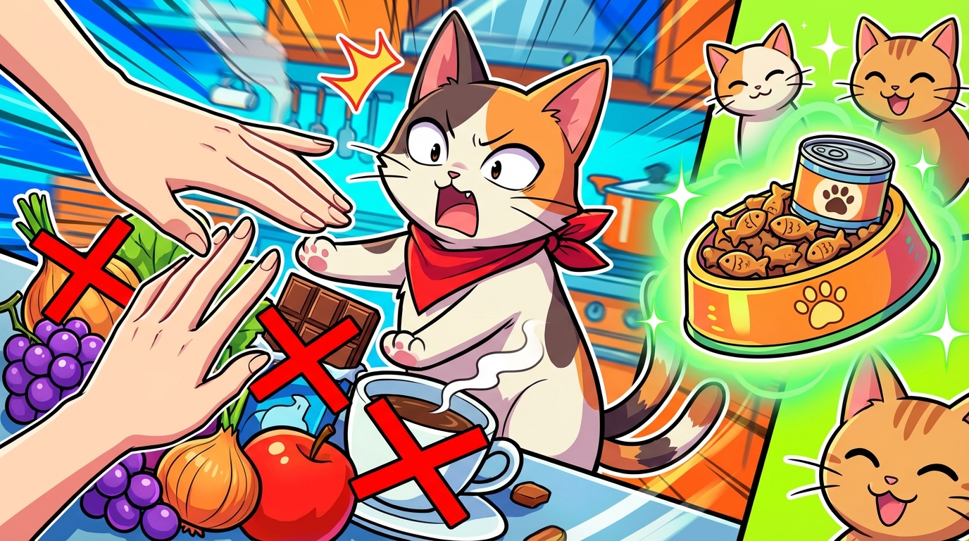 人間の食べ物は基本的にNG！猫専用の食事を徹底しよう