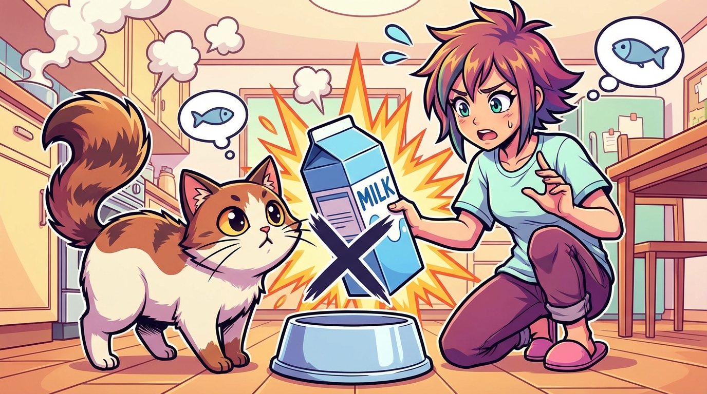 人間用の牛乳を猫に与えるのは基本的にNGです！