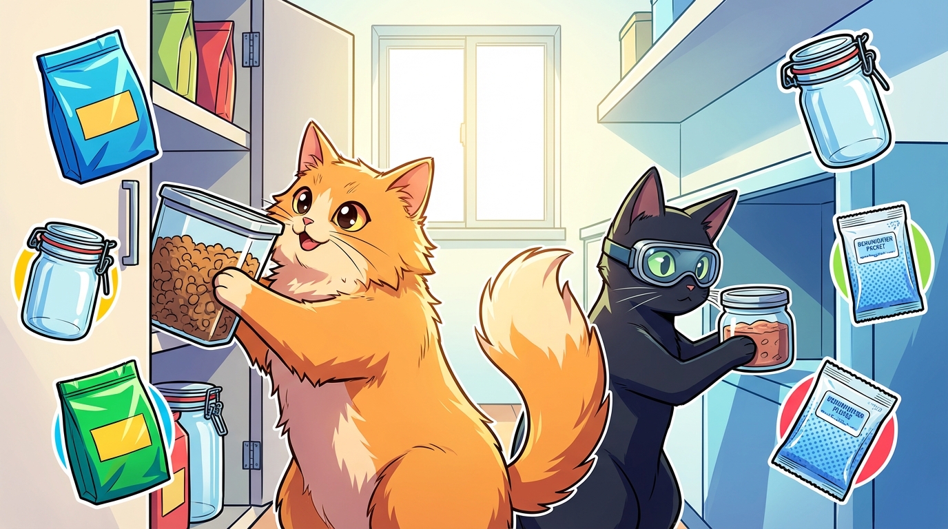 フードの種類に合わせて「酸化・湿気・細菌」を防ぐのが正解！