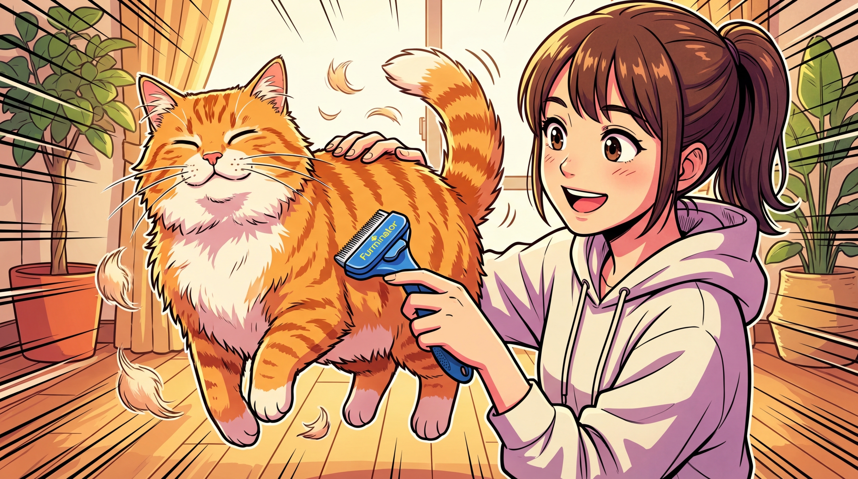 ファーミネーターの基本は「毛の流れに沿って優しく撫でる」だけ！