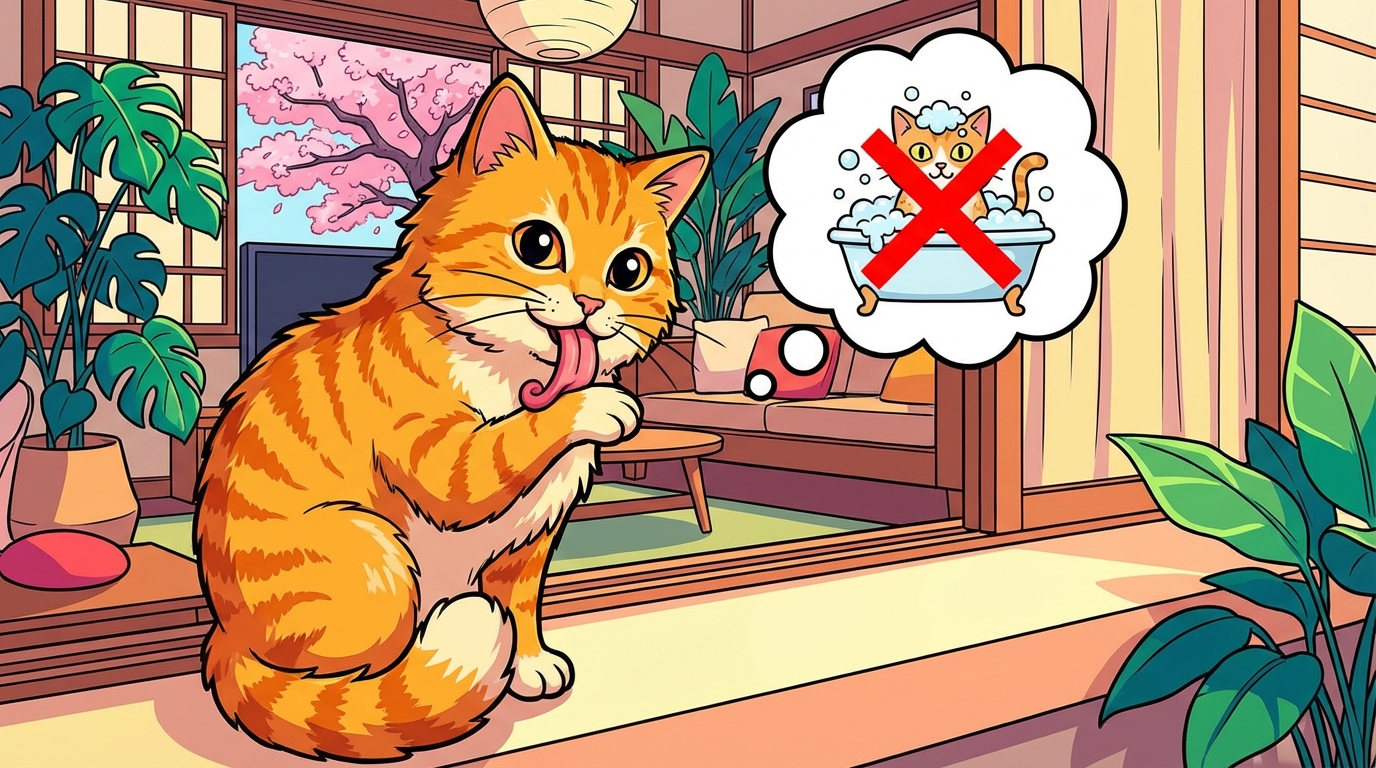 健康な猫に定期的なシャンプーは必要ありません！