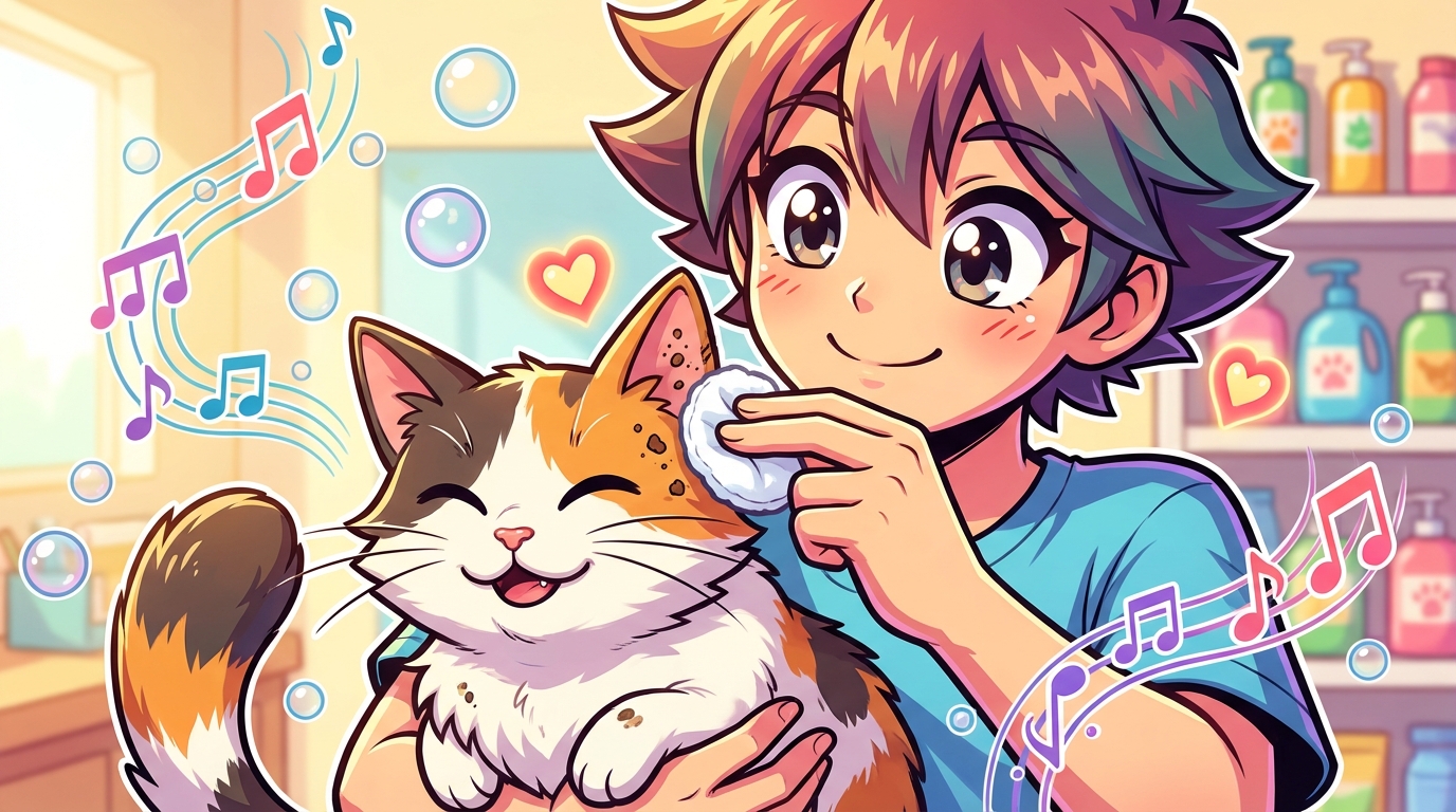 愛猫の耳ケア！見える範囲の汚れを優しく拭き取るだけでOKなんです