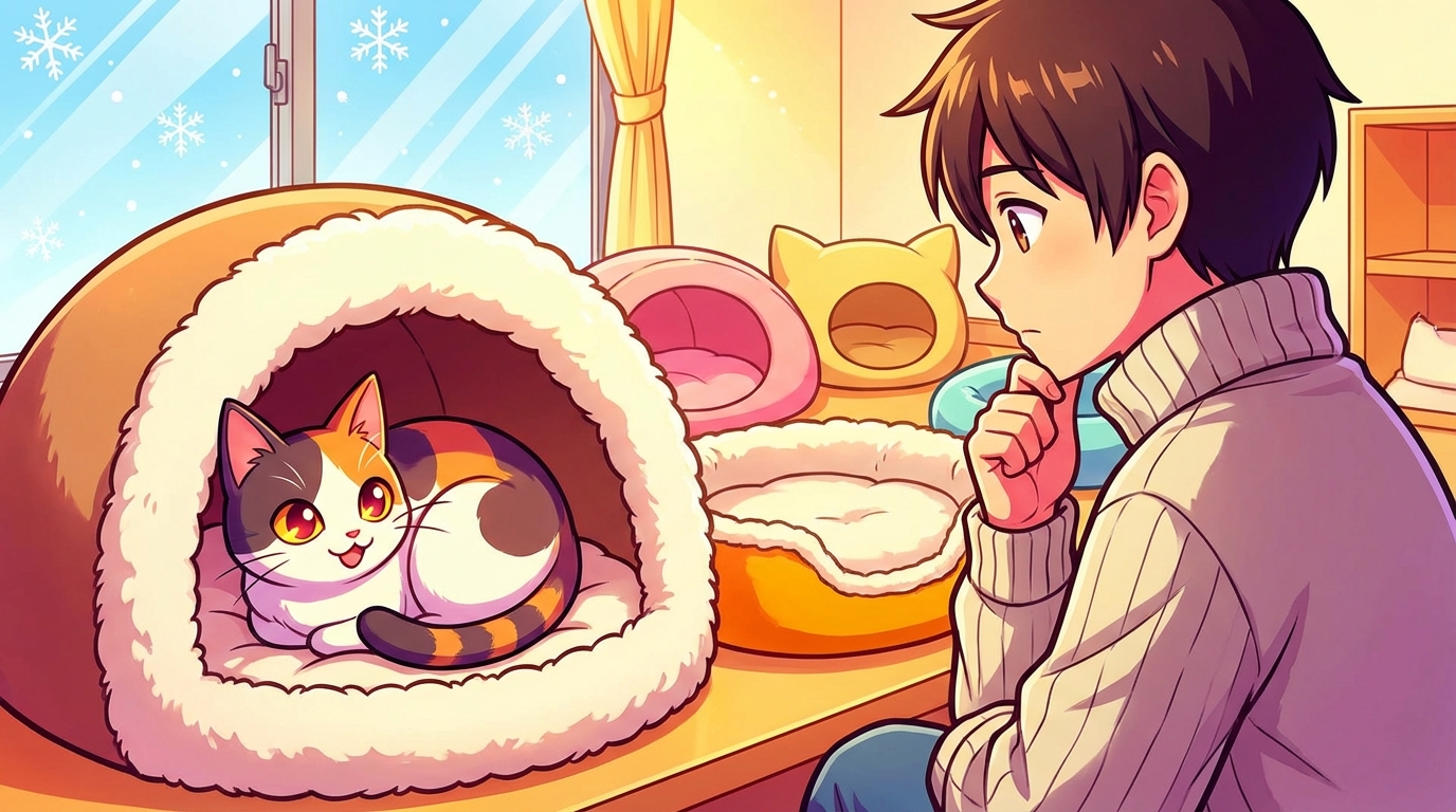 冬の猫ベッドはドーム型・家型が圧倒的に有利