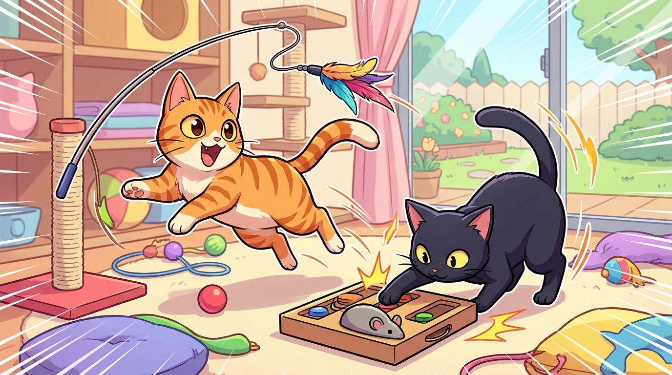 猫が一人遊びするおもちゃなら、狩猟本能を刺激することが最大のポイント