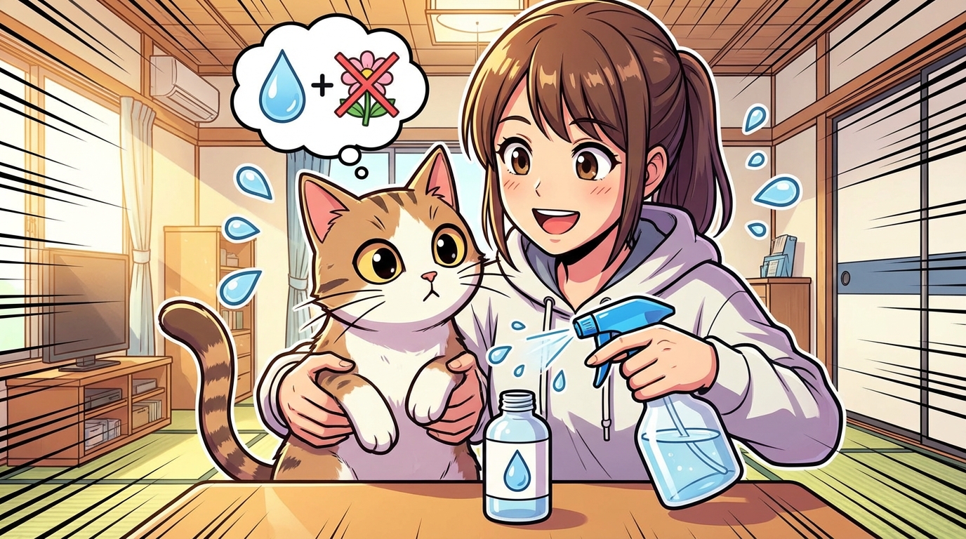 猫用除菌スプレーは「水ベース」と「無香料」が絶対条件