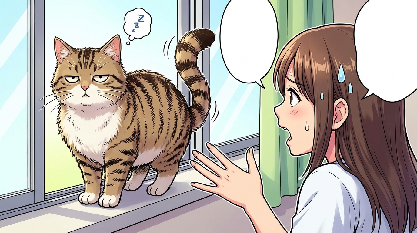 猫は呼びかけを聞いているのに、意図的に無視している