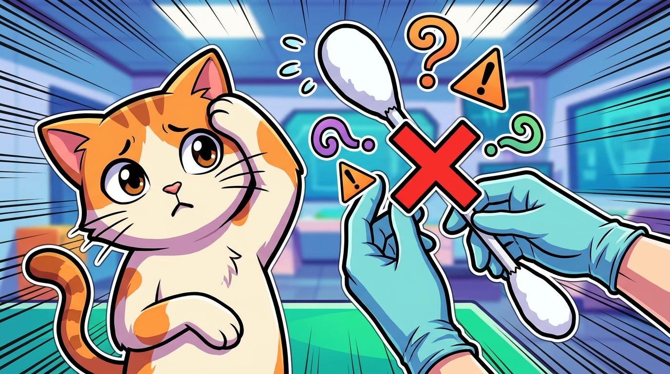 綿棒を使った猫の耳掃除は避けるべき理由