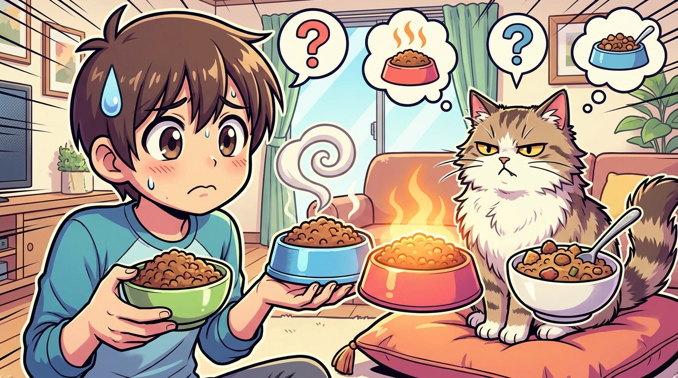 療法食を食べない猫には、まず「香り・温度・食感」から始めましょう!