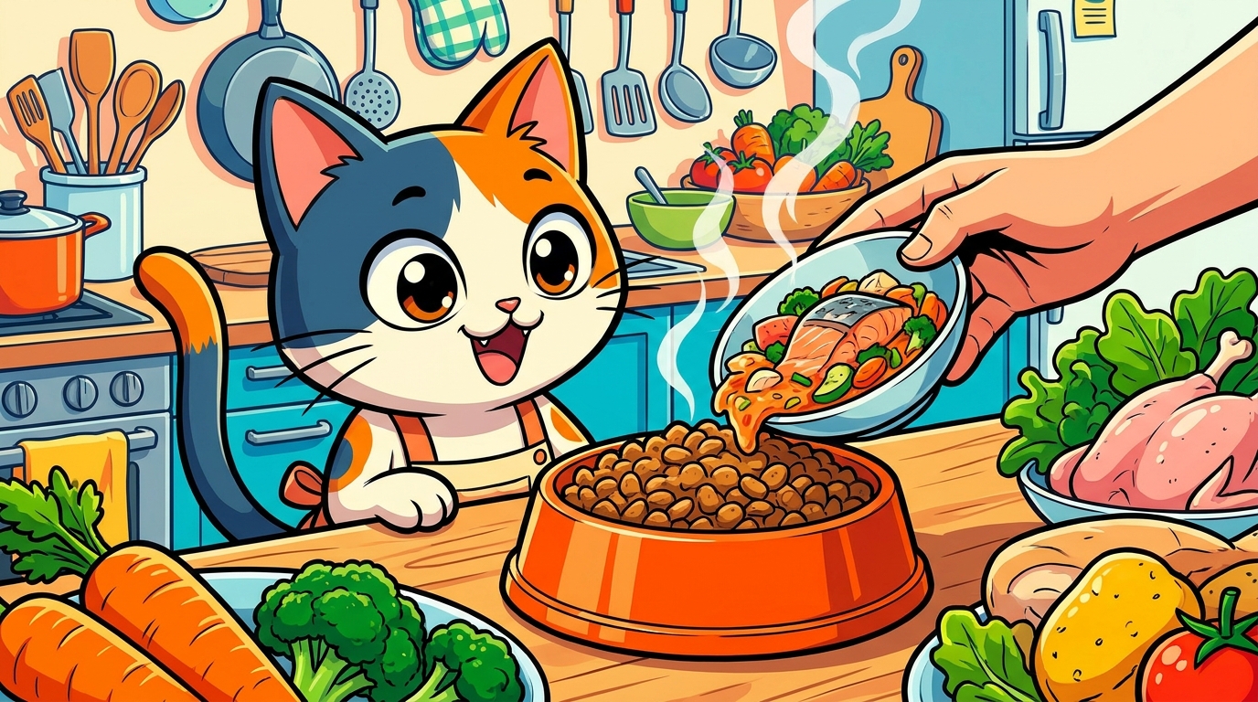 猫の手作りごはんは「総合栄養食＋手作りトッピング」が正解