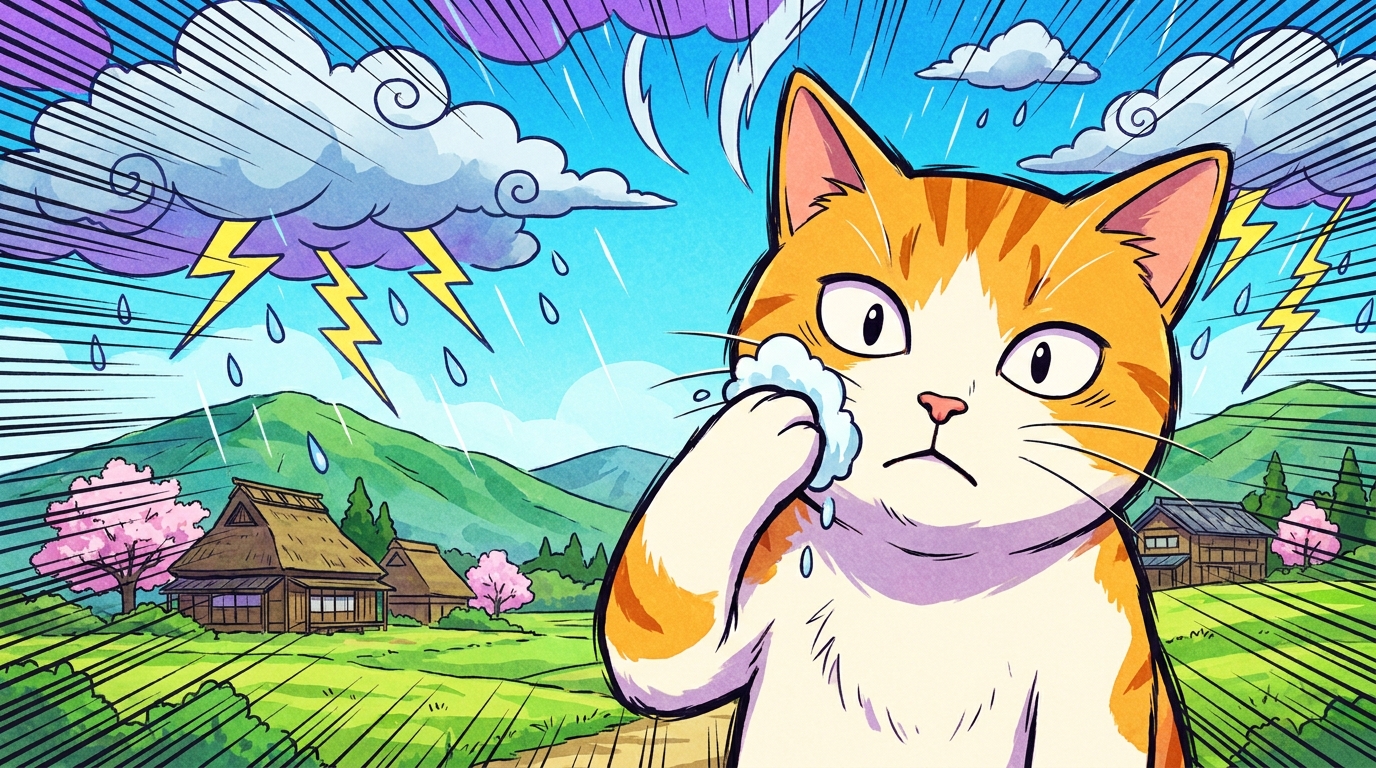 猫が顔を洗うのは、実は湿度の変化が原因かもしれません