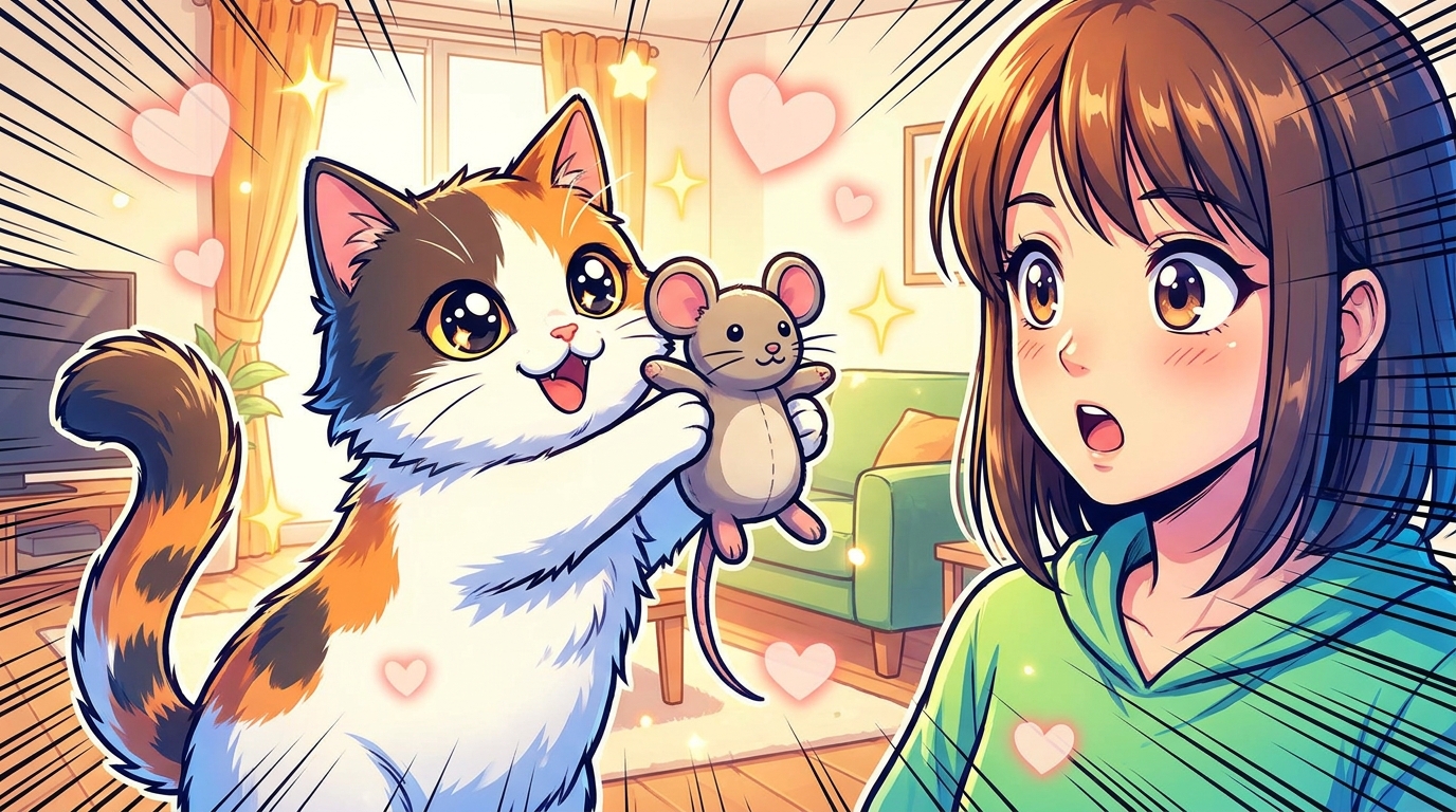 猫がおもちゃを持ってくる理由は、遊びの誘いと愛情のサイン